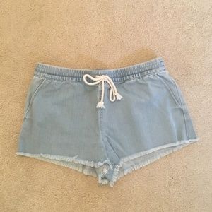 aerie Shorts - Aerie Denim Cut Off Fringe Shorts aerie Shorts - Aerie Denim Cut Off Fringe Shorts